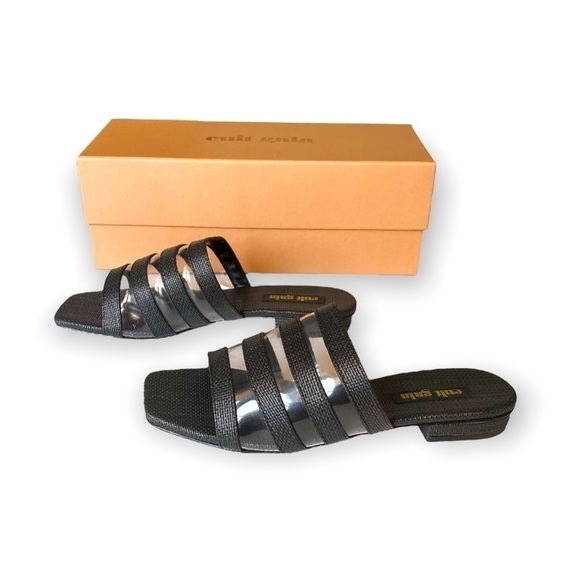 New‎ in Box, Cult Gaia Sarelle Flat Sandals, Black, Size 37EU - Picture 3 of 16
